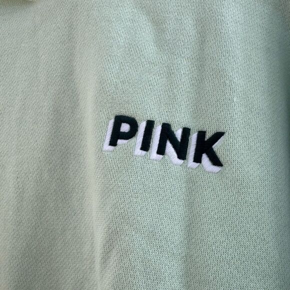PINK Victoria's Secret Ivy Fleece Campus Hoodie Mint Aspen Ski Size Large - Picture 5 of 8